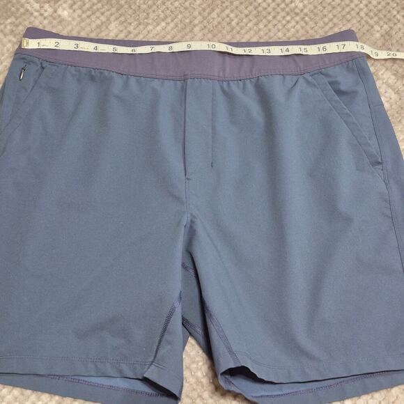 Public Rec Flex Shorts 38 Navy Blue Drawstring Athletic Zip Pocket Active Sporty - Picture 6 of 9